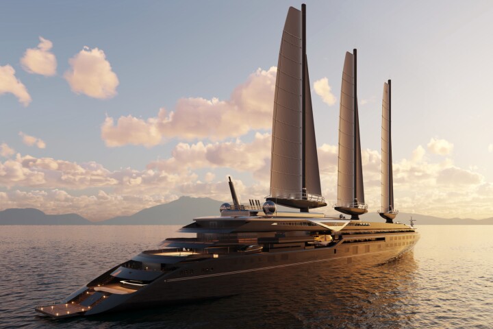 The Orient Express Silenseas will be propelled by both rigid sails and a liquefied natural gas engine
