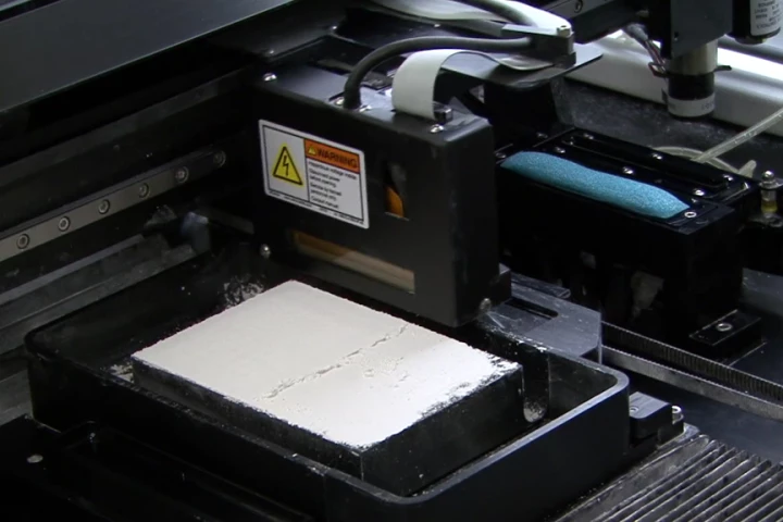 The re-purposed ProMetal 3D printer used by the WSU researchers to create objects in a bone-like material