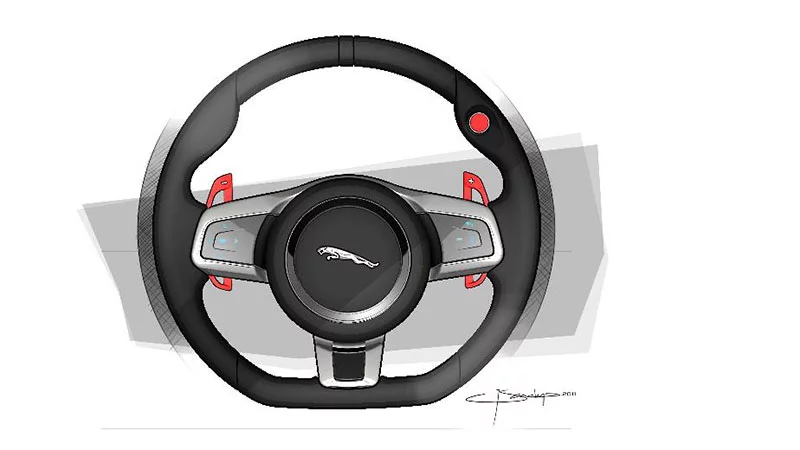 The Jaguar C-X16 production concept sports car design sketch