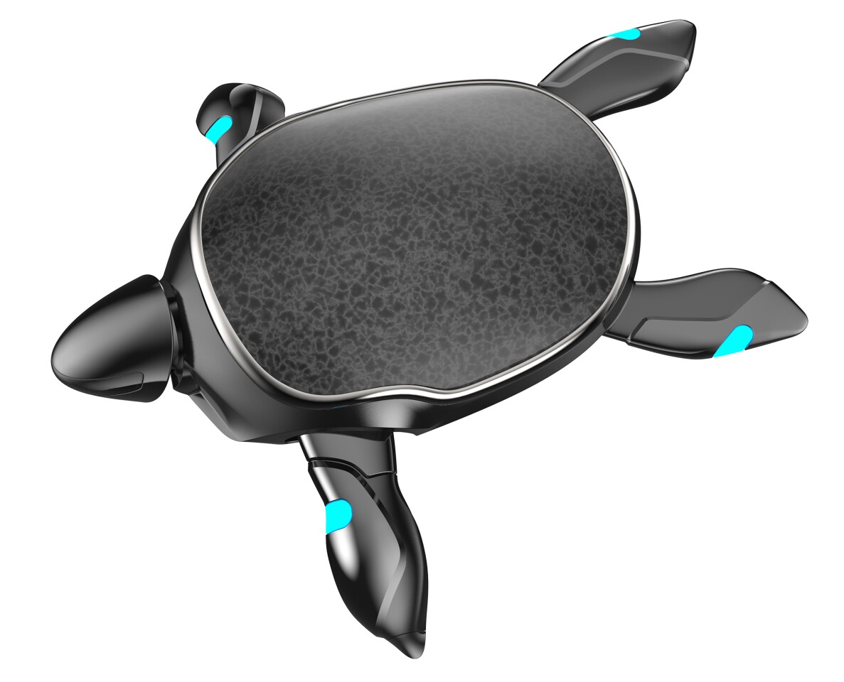 O RoboTurtle carrega sua bateria por meio de um painel solar nas costas