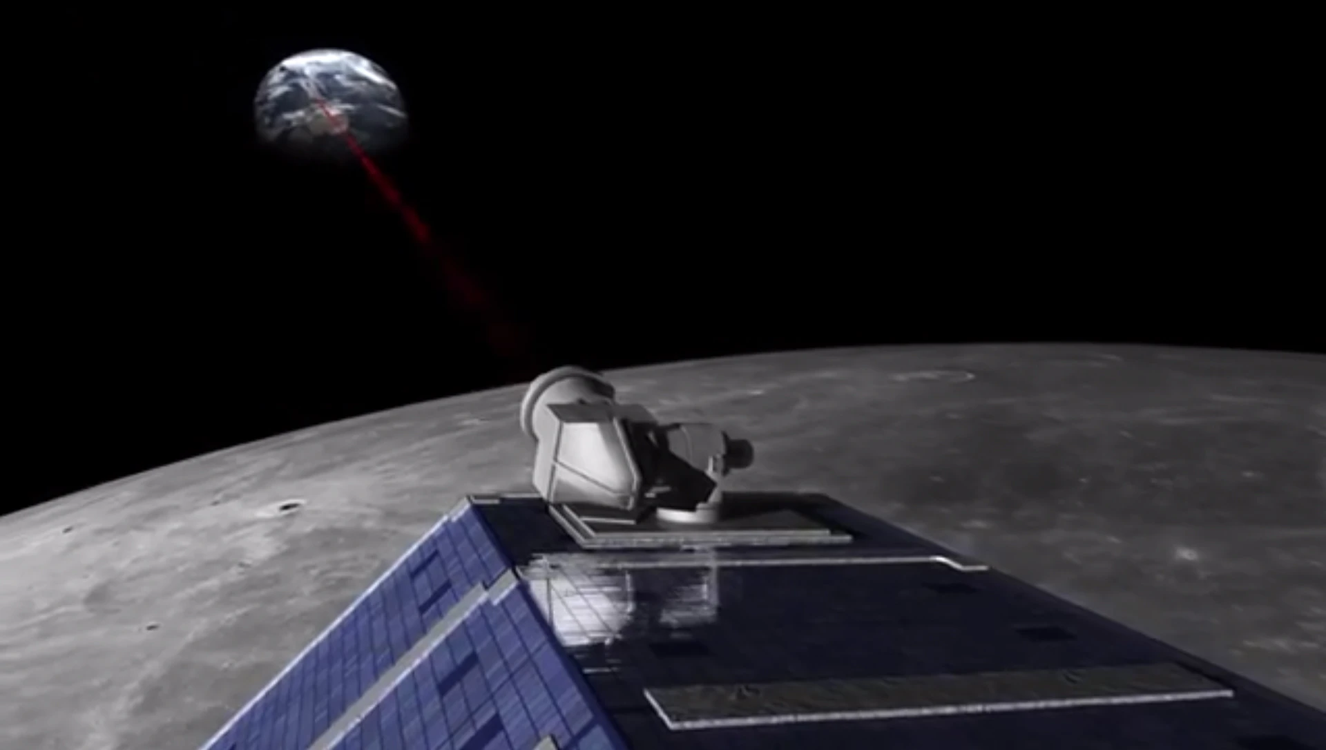 Artist's concept of the LLCD transmitting to Earth (Image: NASA)