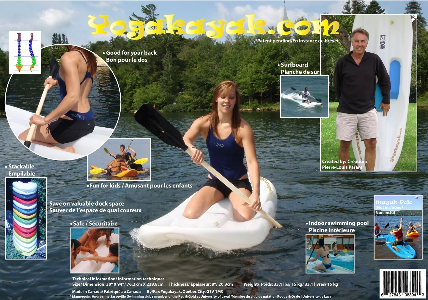 The Yogakayak allows paddlers to kayak in a reportedly more ergonomic kneeling position
