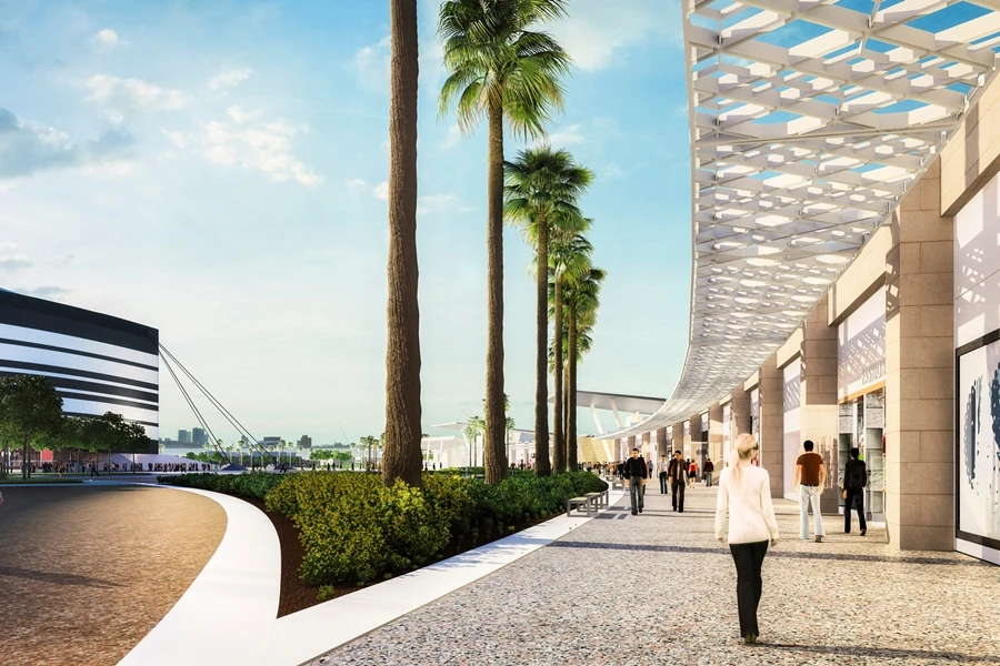 The stadium's design draws inspiration from the Bayt Al Sha’ar, a tent used by nomadic people in Qatar and surrounding areas (Image: Neoscape, Inc.)