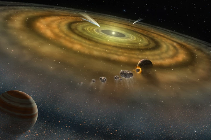 Artist's concept of a planetary system forming