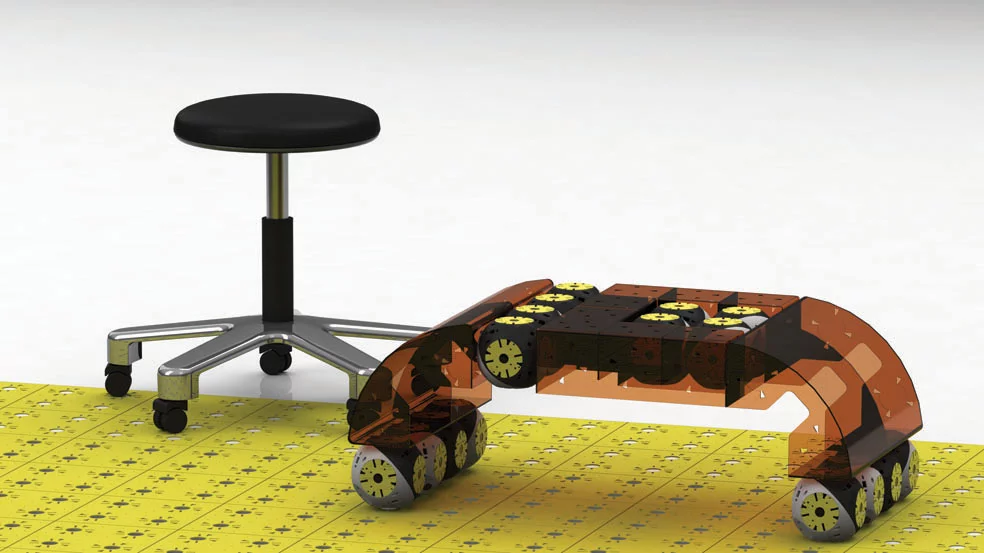 A coffee table from Roombots modules and passive pieces (Image: Biorobotics Laboratory, EPFL)