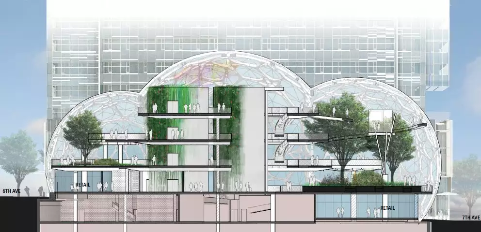 Cross section plan of the Spheres