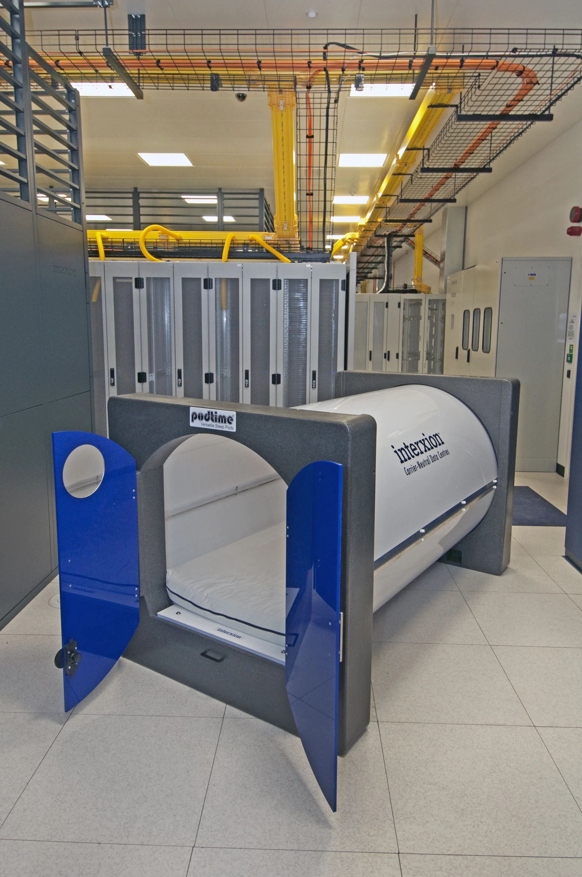 One of the Podtime sleeping pods recently installed at Interxion's London data center, ahead of the 2012 London Olympics