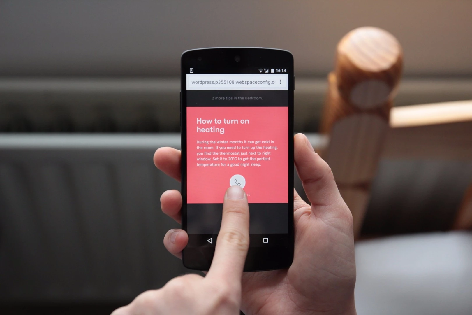 Ping modules can be used to trigger messaging or voice call communication with a host, should the guest have any questions