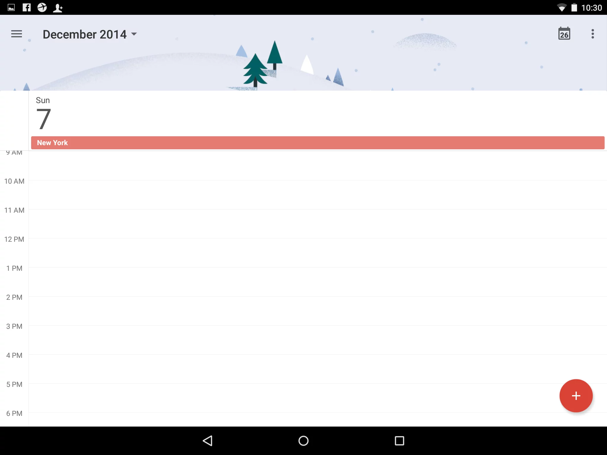 The new Google Calendar app on a Nexus 9