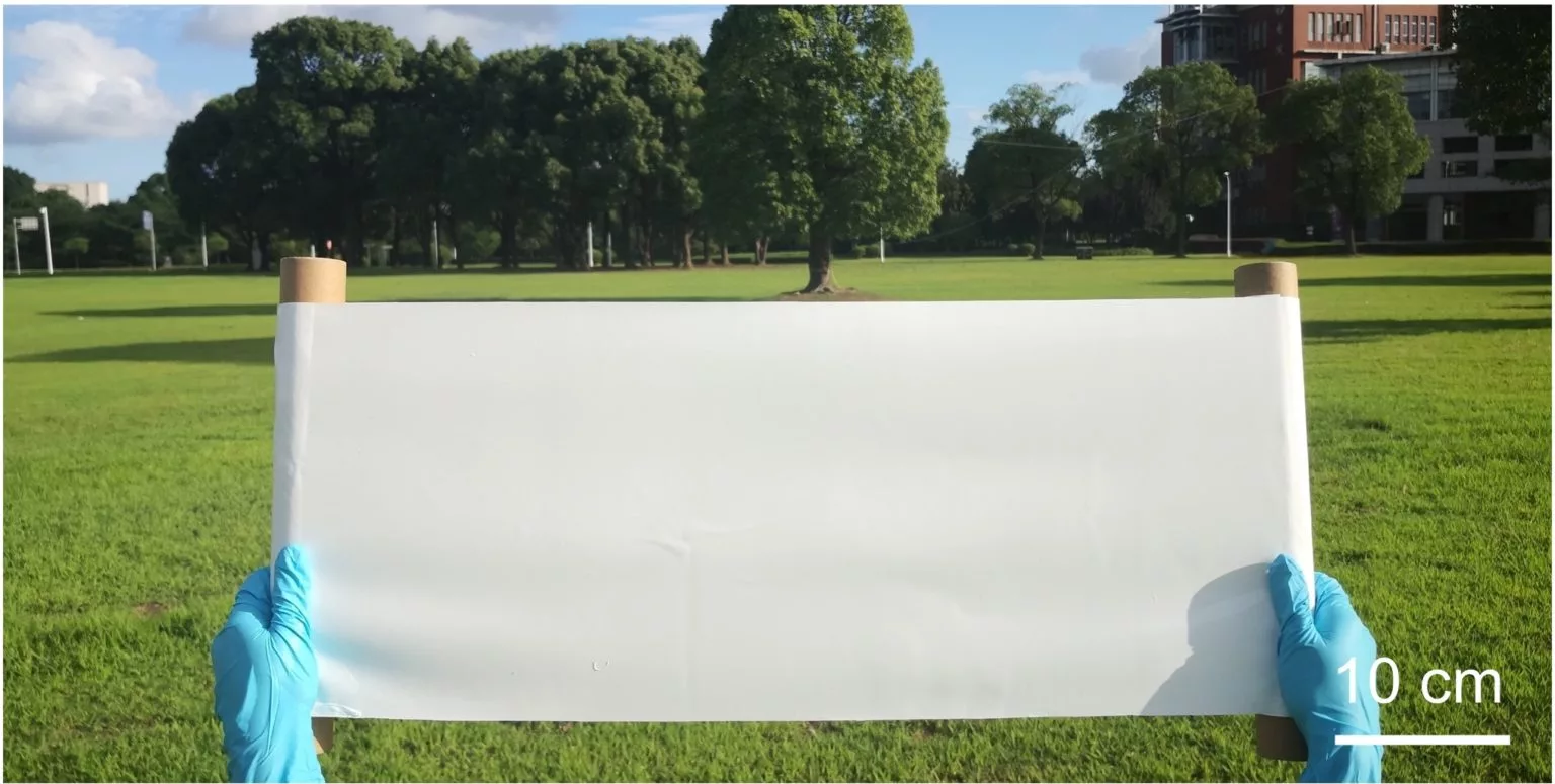 A roll of the new beetle-inspired material that can passively cool things