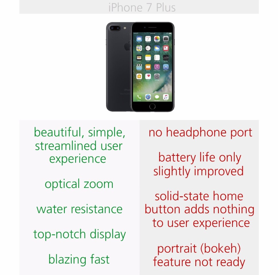 Pros & cons of the iPhone 7 Plus