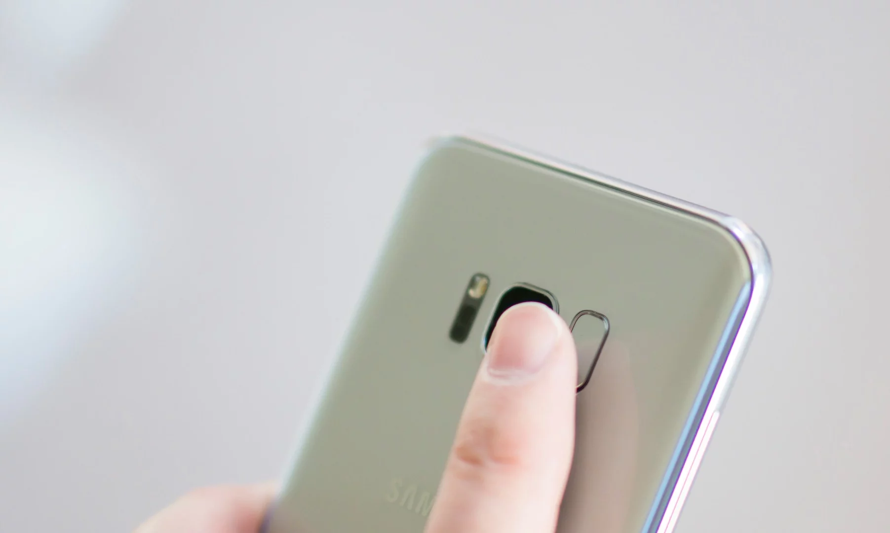 The fingerprint sensor is awkwardly placed