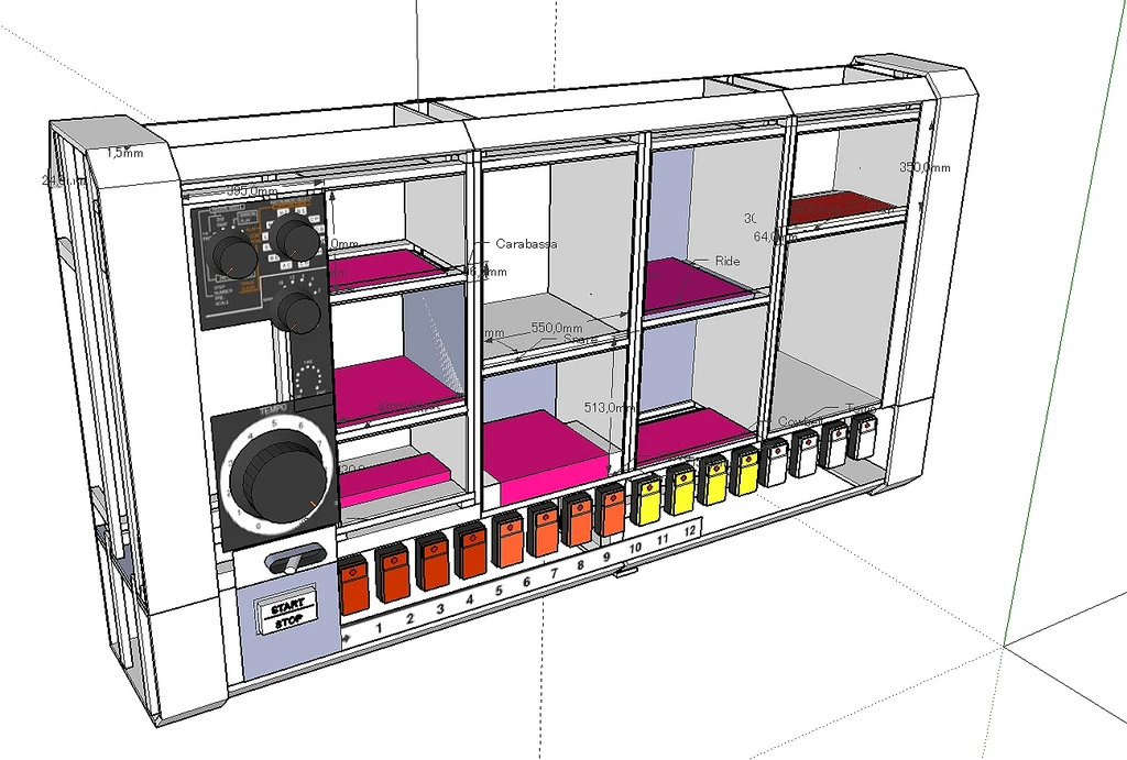 Sketchup of the design for the MR-808