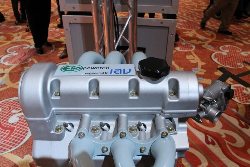 A mock-up of Elio's 0.9-liter 3-cylinder engine (Photo: Eric Mack/Gizmag.com)