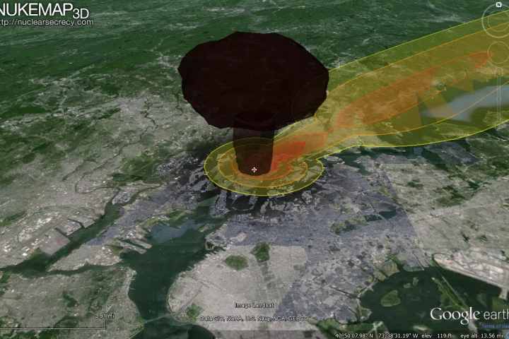 Nukemap3D produces virtual mushroom clouds