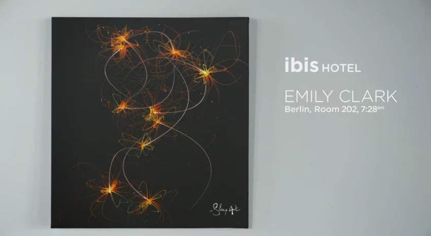 A finished work of Sleep Art: painted by a robot, created by an individual's nocturnal habits