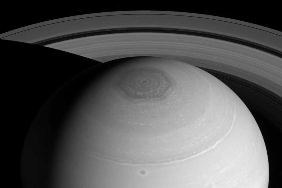 Image of Saturn's north polar vortex