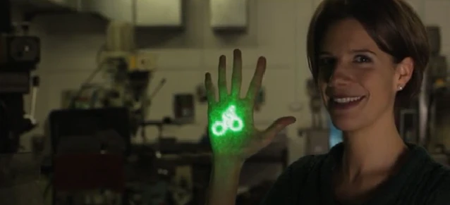 Designer Emily Brooke with her BLAZE bicycle light