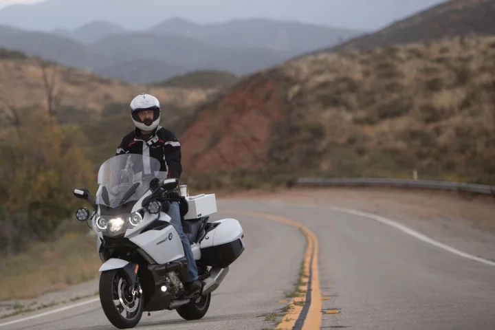 Distance rider Carl Reese on his BMW K1600GT