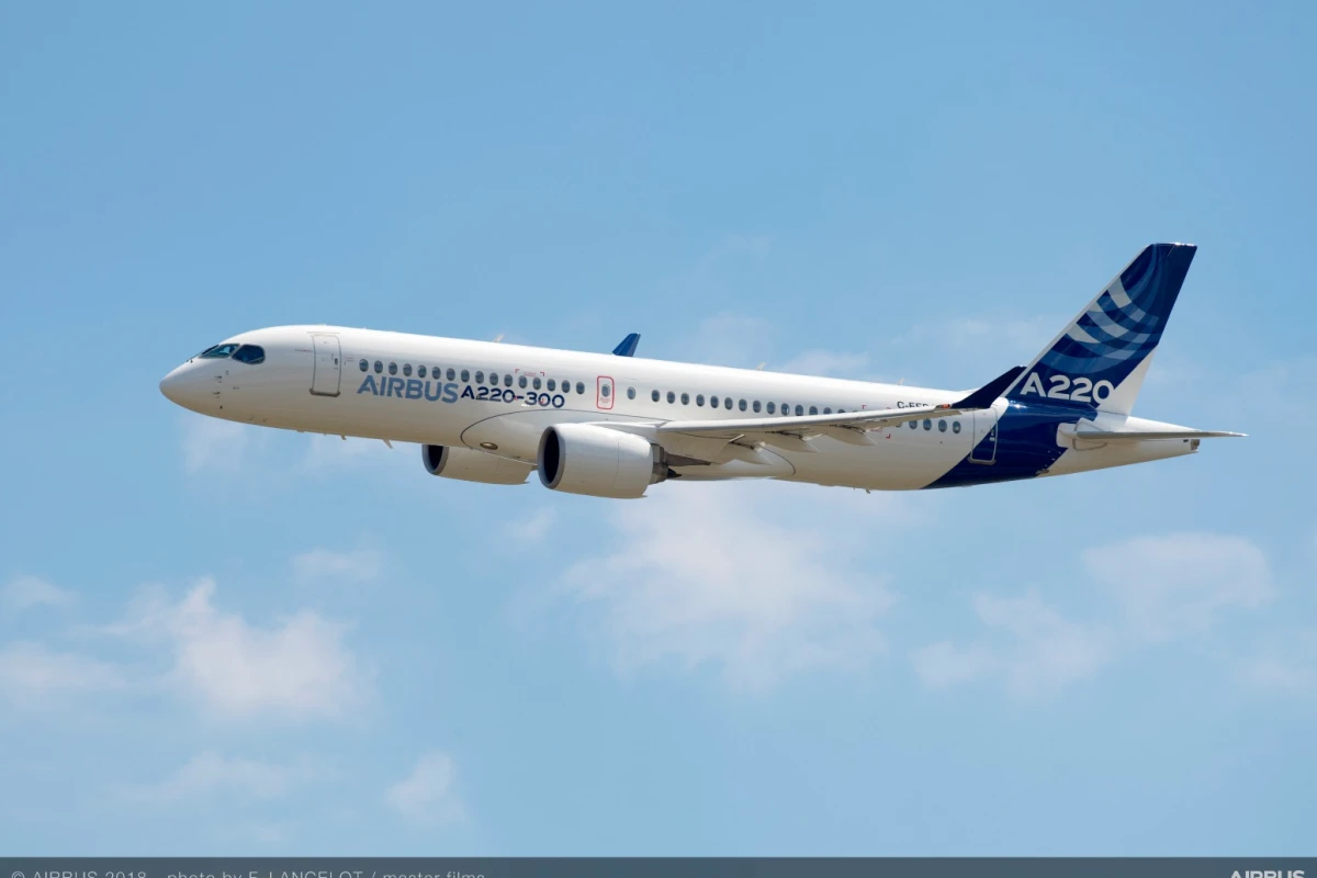 The Airbus A220-300 was formerly the Bombardier C-300