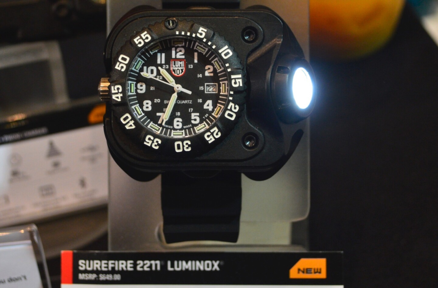 The 2211 Luminox has a 300-lumen flashlight