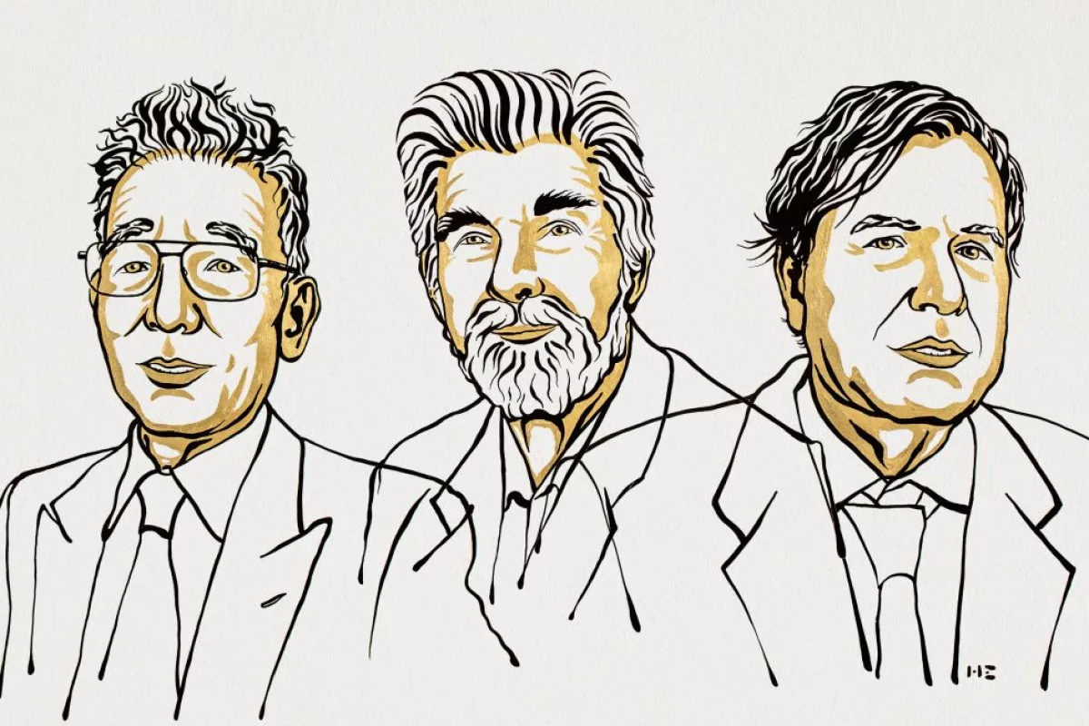 The official portrait for the 2021 Nobel Prize in Physics laureates, Syukuro Manabe, Klaus Hasselmann and Giorgio Parisi