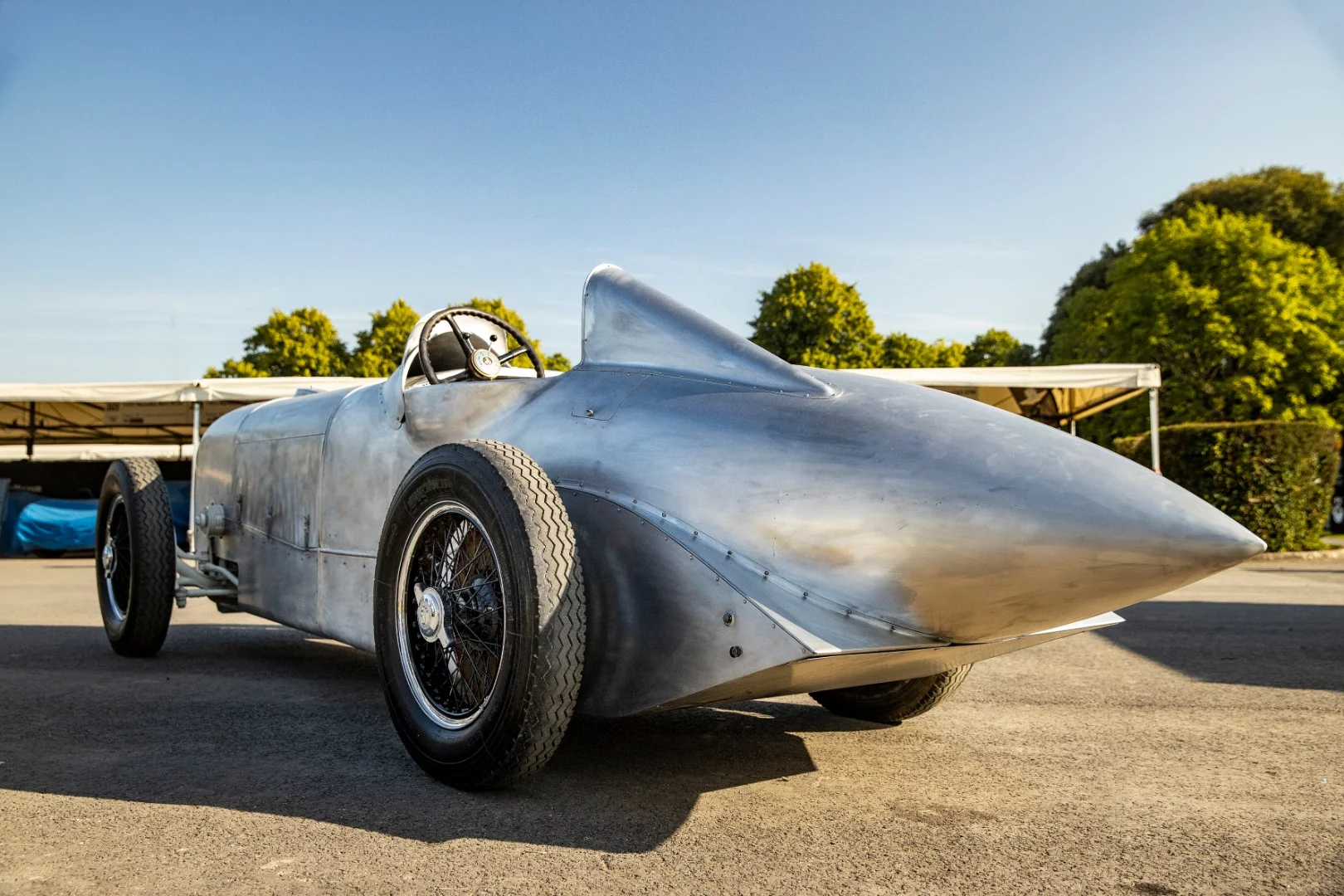 The rear "cone" of the Silver Arrow was believed to be more aerodynamically slippery than a rounded rear end would be