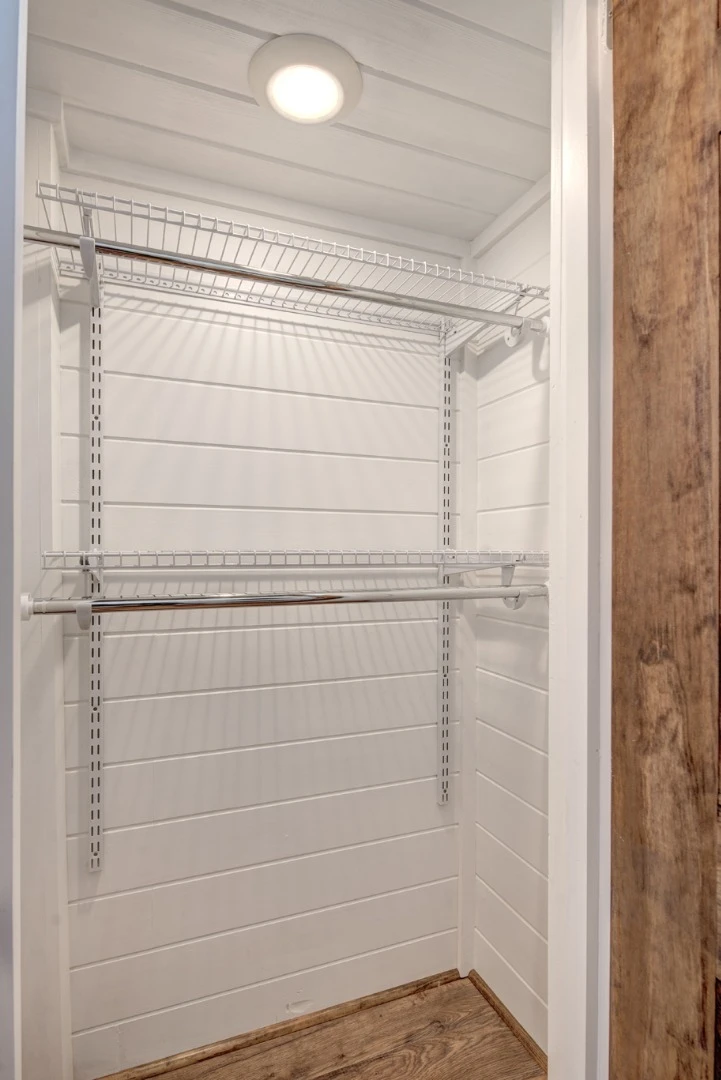 Storage space inside the Journey tiny house