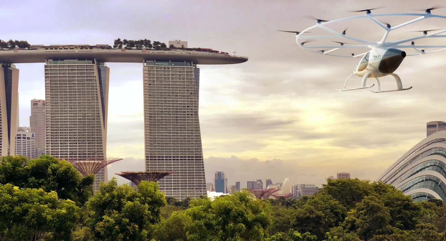 The Volocopter has been flight tested over Singapore, and the enterprise plans to go commercial by 2023