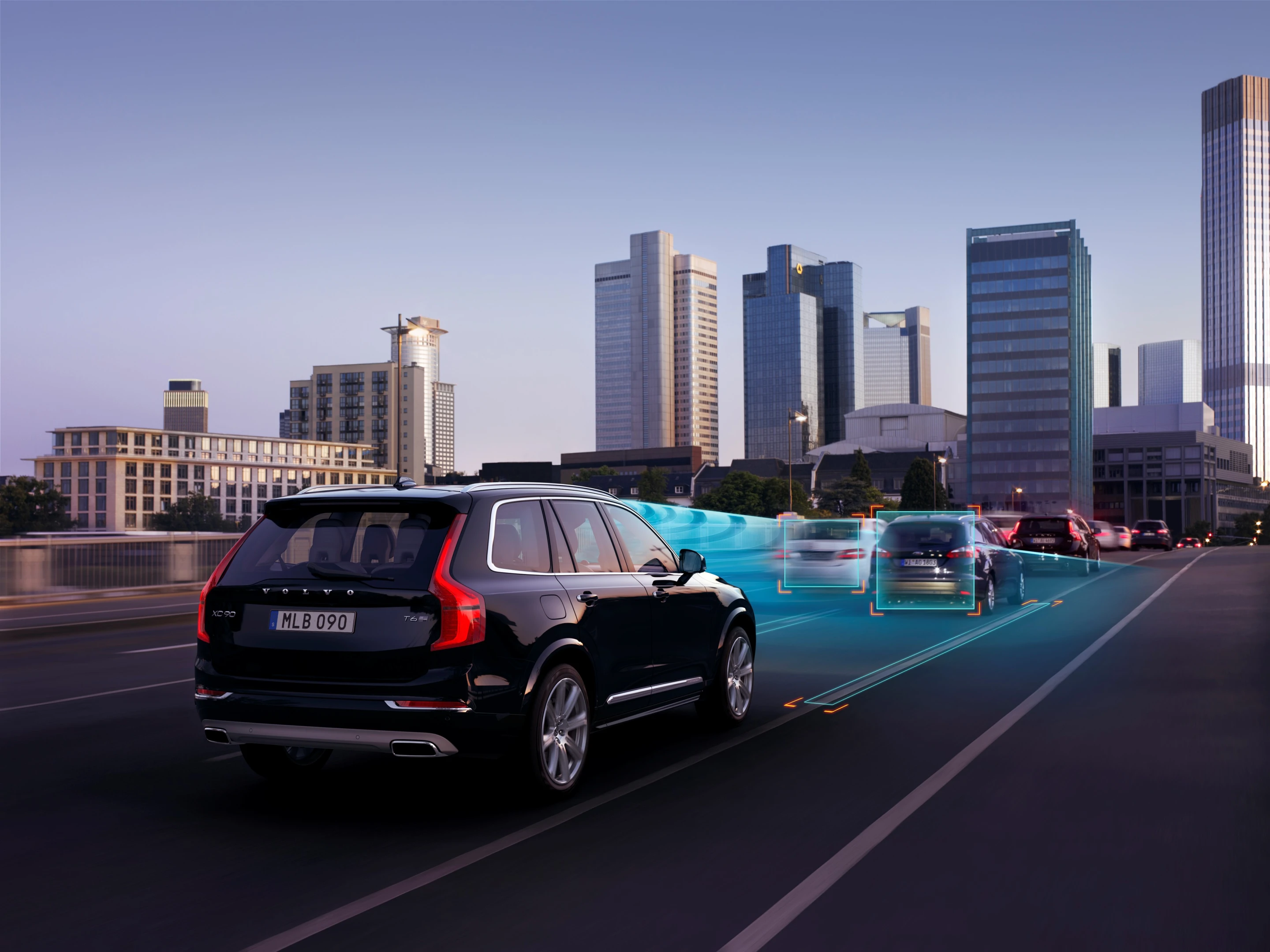 The car's safety systems also work at night
