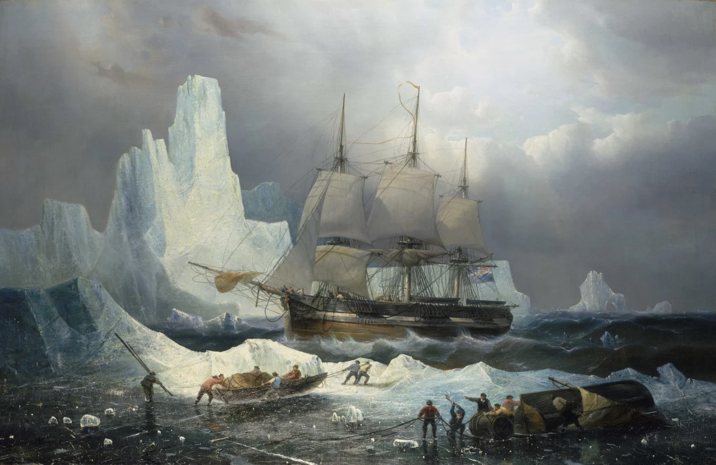 A painting of the HMS Erebus, aboard which John Gregory served as an engineer