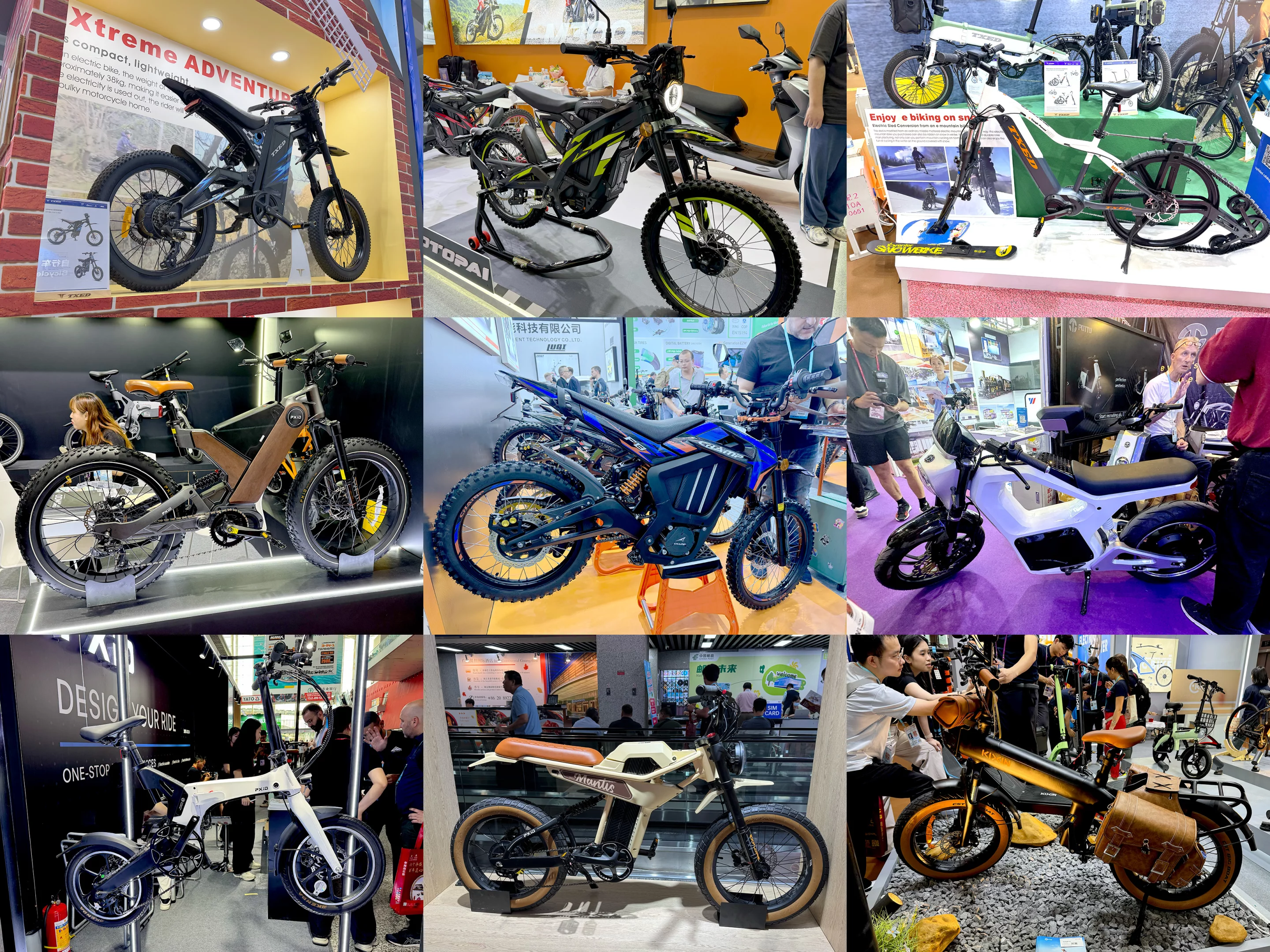 The ebike market is "on fire" in China right now, with new thought, superb lightweight design and ever increasing performance and range. The nine bikes pictured are just a sample of the hundreds of designs I saw.