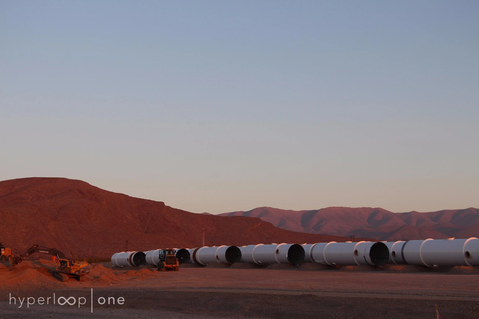 Hyperloop tube segments waiting to be assembled into a full-scale test track