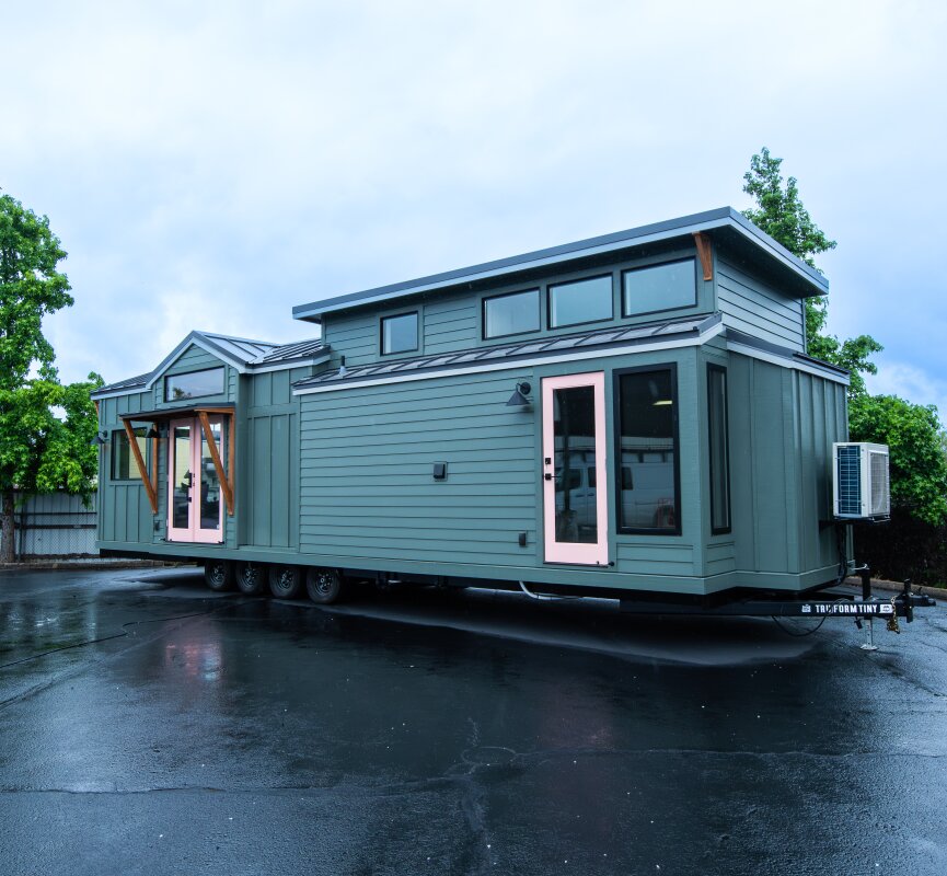 XL tiny house is equipped for full-time family living on wheels