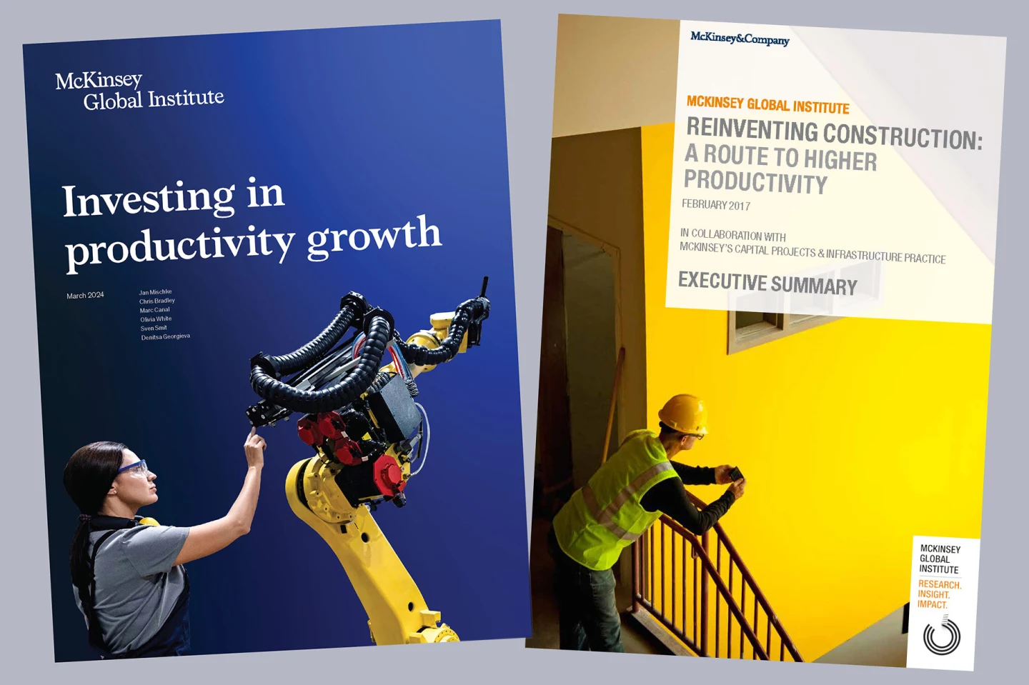 These two reports form McKinsey Global Institute are essential reading if you find the micro-factory concept intriguing. At left is the March 2024 report on investing in productivity growth, and at right is the 2017 report on Reinventing Construction