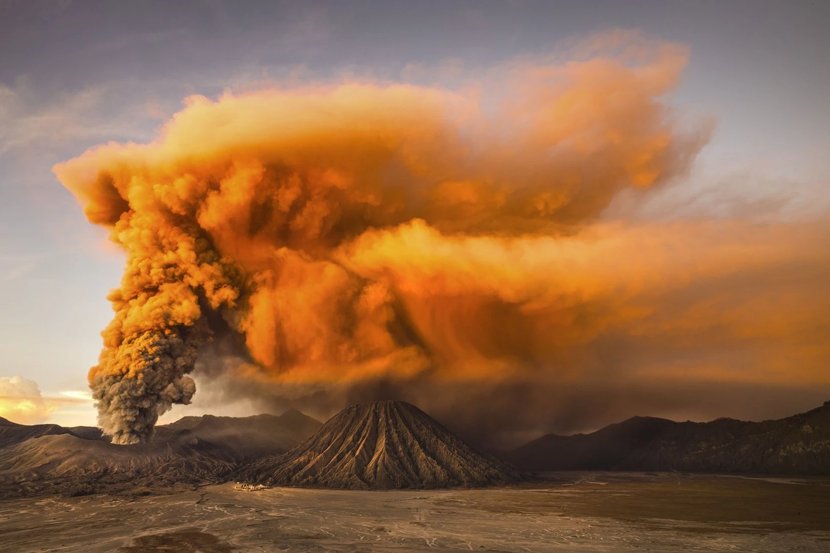 Honorable Mention in The Beauty of Nature. This phenomenal picture was taken in Bromo Tengger Semeru National Park at sunrise. Mount Bromo's eruption, in January 2016, was highly unusual as it lasted for almost a year