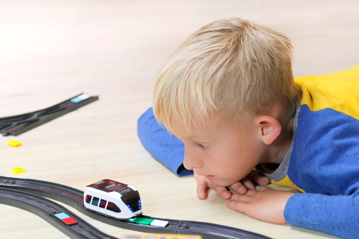 The intelino smart train can help youngsters to learn the basics of programming