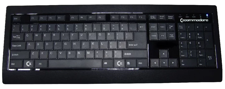 Commodore USA has also upgraded its sleek black VIC-Slim keyboard-PC with the same processor found in the VIC mini (Photo: Commodore USA)