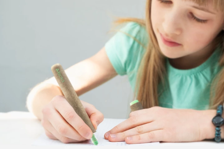 The Scribit Pen can be used by hand, or in CRA's wall-drawing Scribit robot