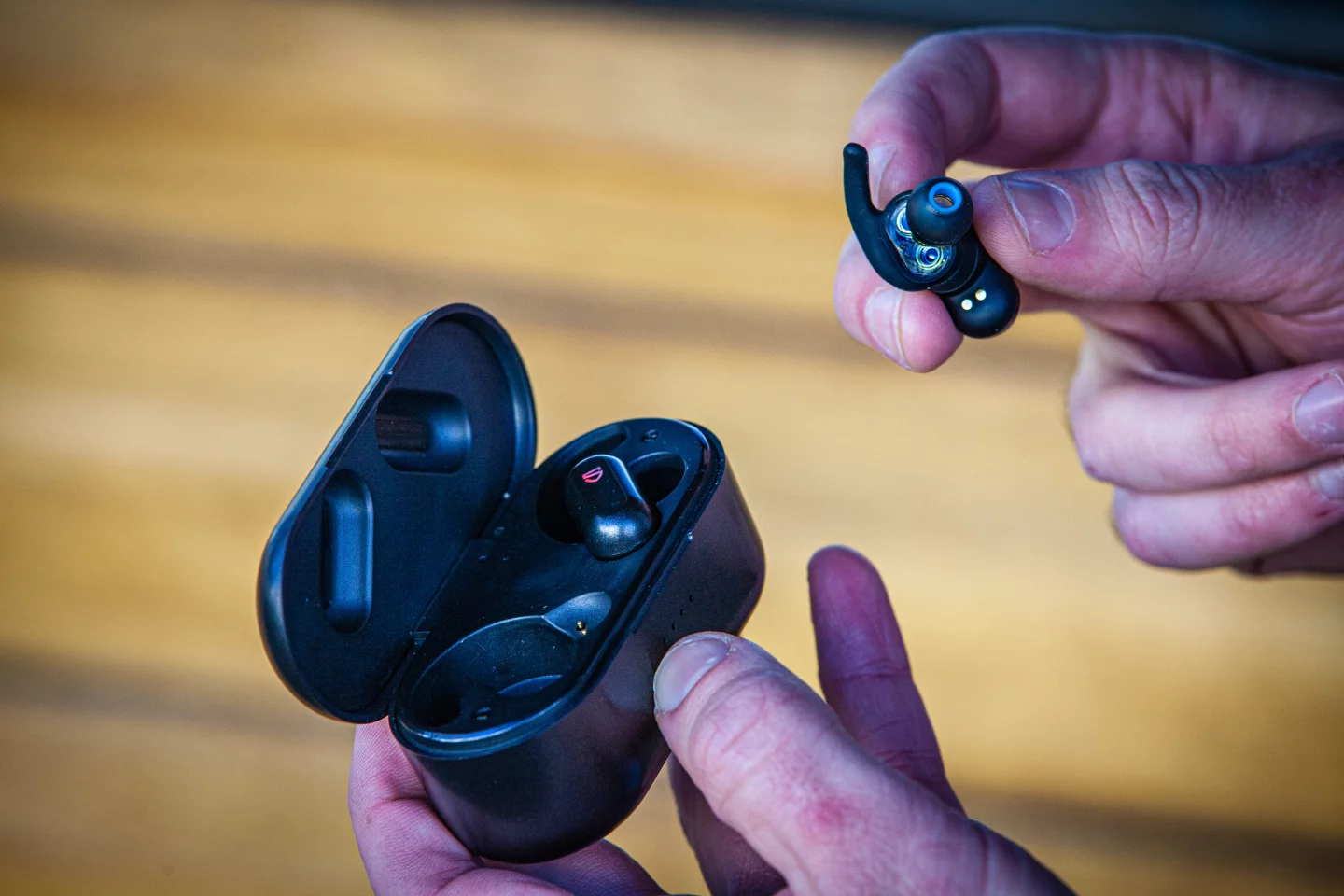 The earbuds themselves have around seven hours of battery life, but the charging case extends that to 30 hours