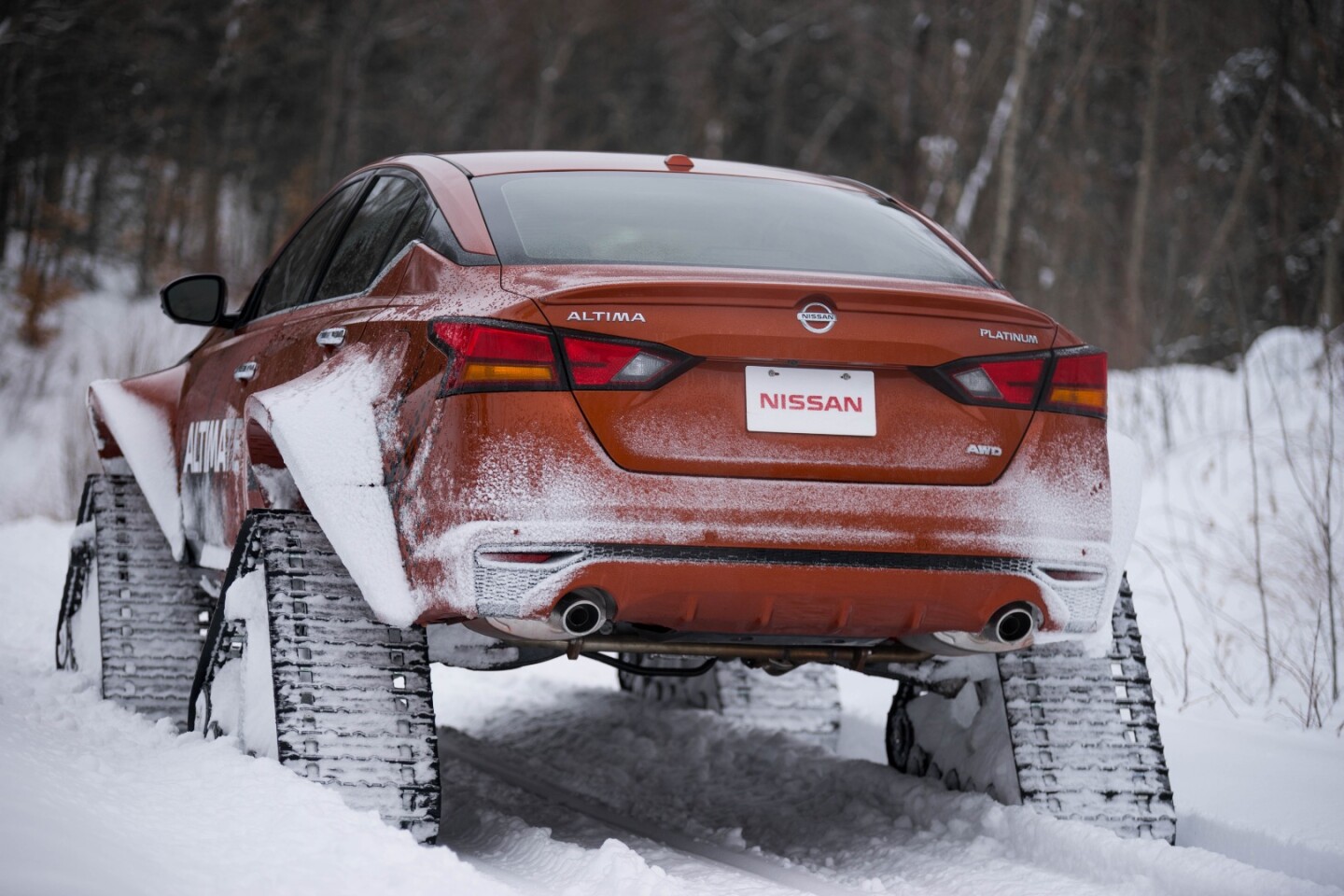 Nissan Altima-te AWD: rides very high compared to its wheel-bearing donor car