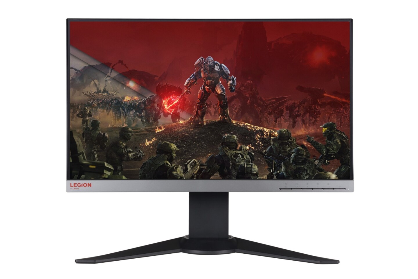 The Lenovo Legion Y25f Gaming Monitor has 1080p resolution, HDR capability, a refresh rate of 144 Hz and a 1 ms response time