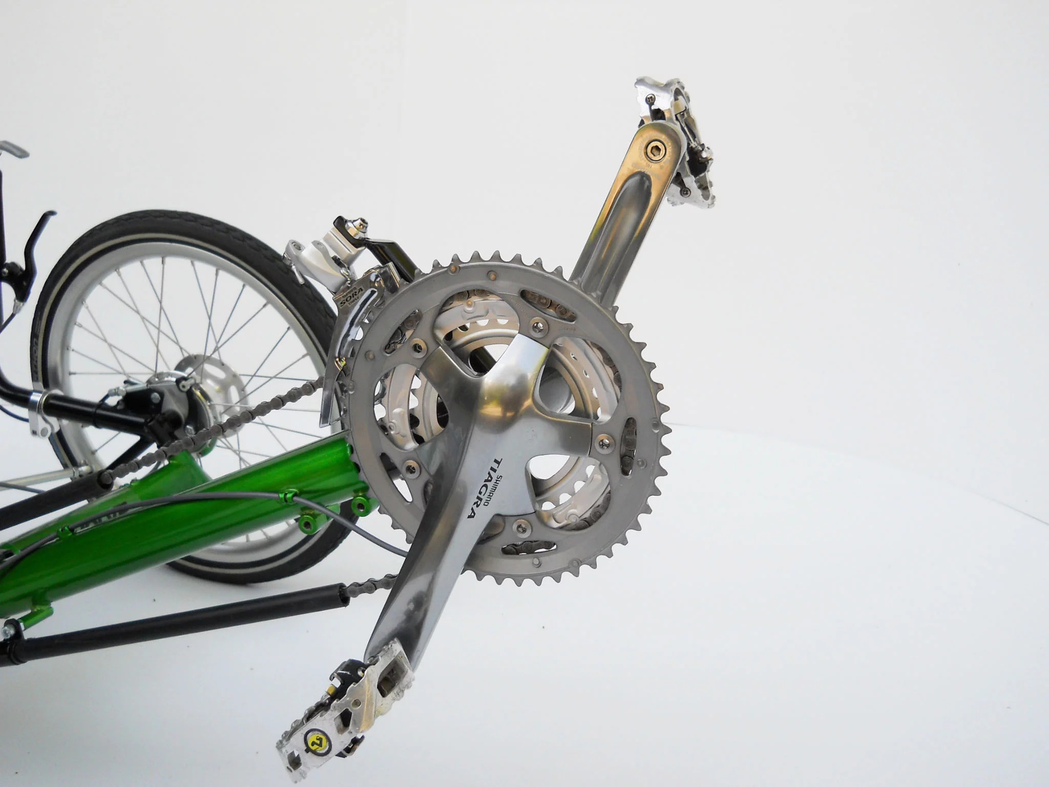 Evolve Trikes is still experimenting with different components for its folding recumbent trike