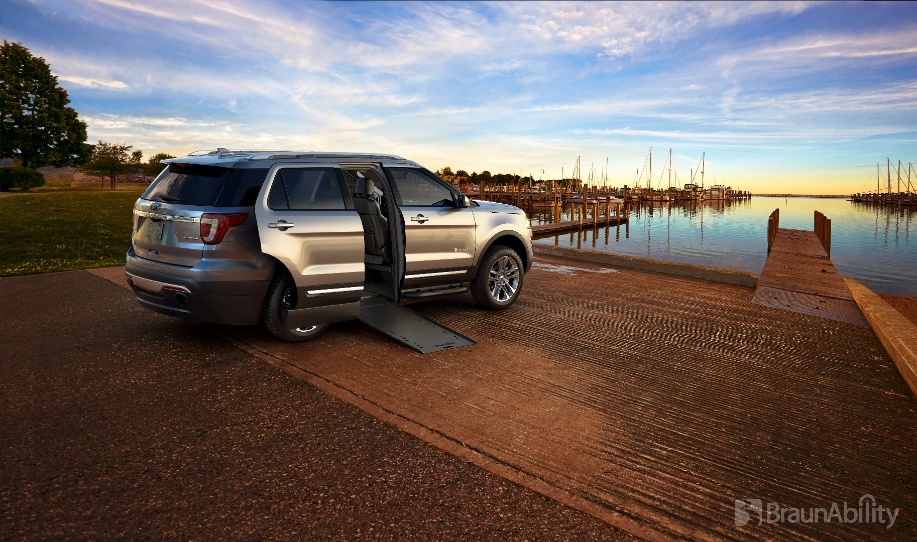 The sliding door and ramp can be activated via key fob