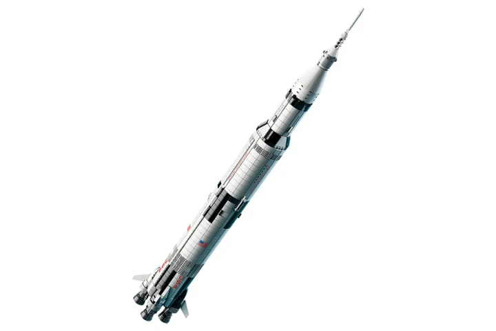 The Lego replica of the Saturn V rocket will stand one meter tall when finished