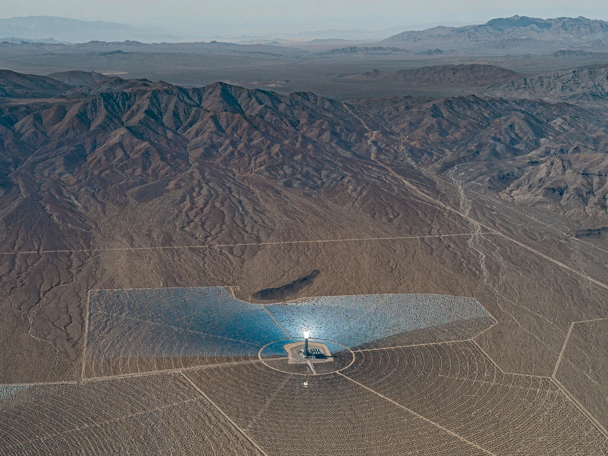 German photographer Bernhard Lang's remarkable aerial photographs of solar power plants in California and Nevada beautifully capture the awesome scale of these modern, sustainable power plants (Credit: Bernhard Lang Behance (CC BY-NC-ND 4.0))
