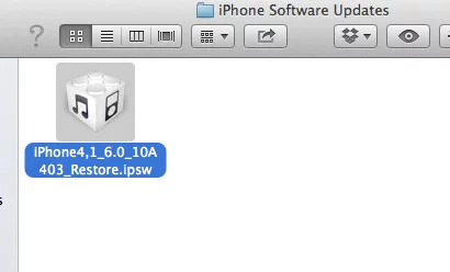 This is what the IPSW file will look like on a Mac