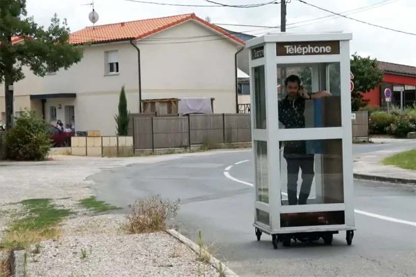 Bufalino in his mobile telephone cabin in 2017