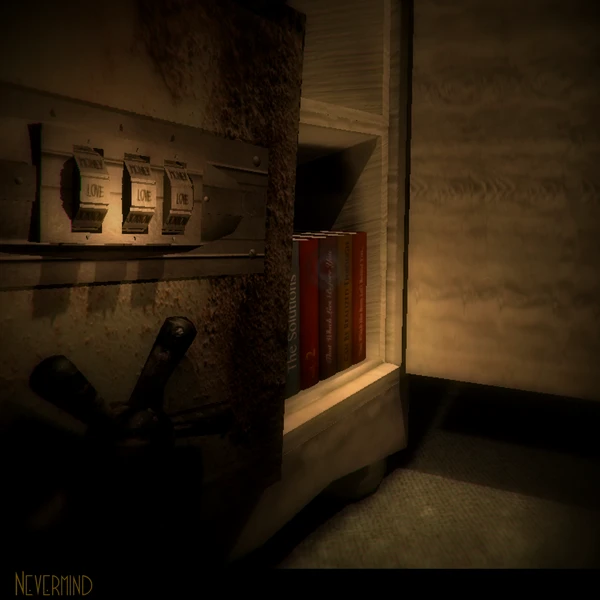 A bookshelf in Nevermind (Photo: Nevermind)