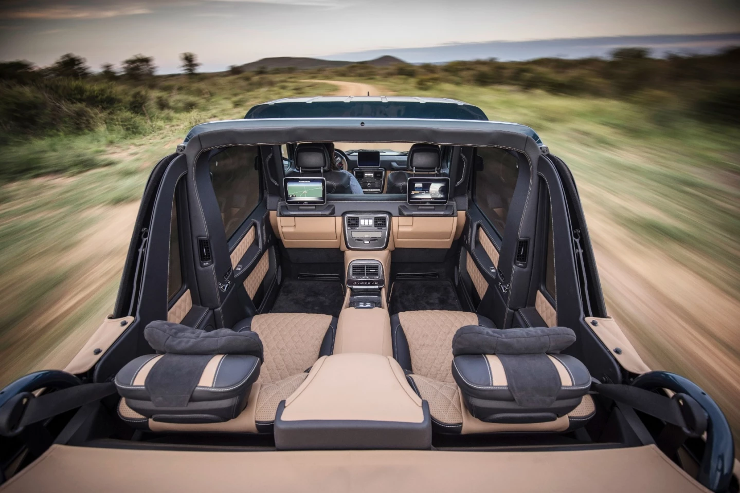 The Maybach Mercedes G650 Landaulet: just the thing for being chauffeured through the African Savannah at 100 mph while catching up on Game of Thrones.